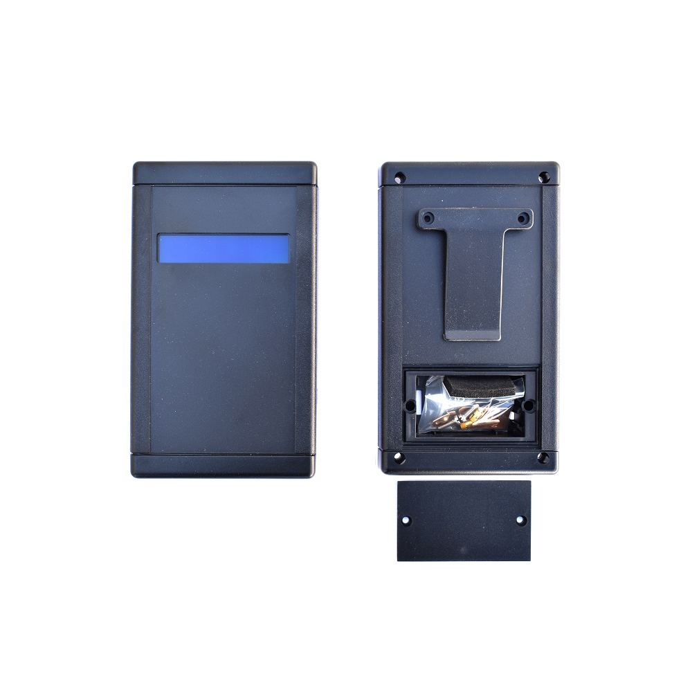 Enclosure for Magnetometer Kit with LCD window cutout, battery compartment and belt clip