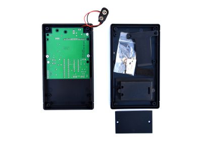 Enclosure for Magnetometer Kit with LCD window cutout, battery compartment and belt clip